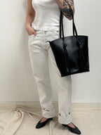 2010 Black Leather Handbag with Tassels