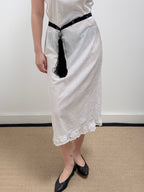 1990s Black Tassel Scarf Necklace/Belt