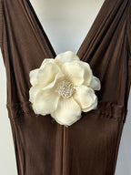 White Flower Brooch / Hair Clip
