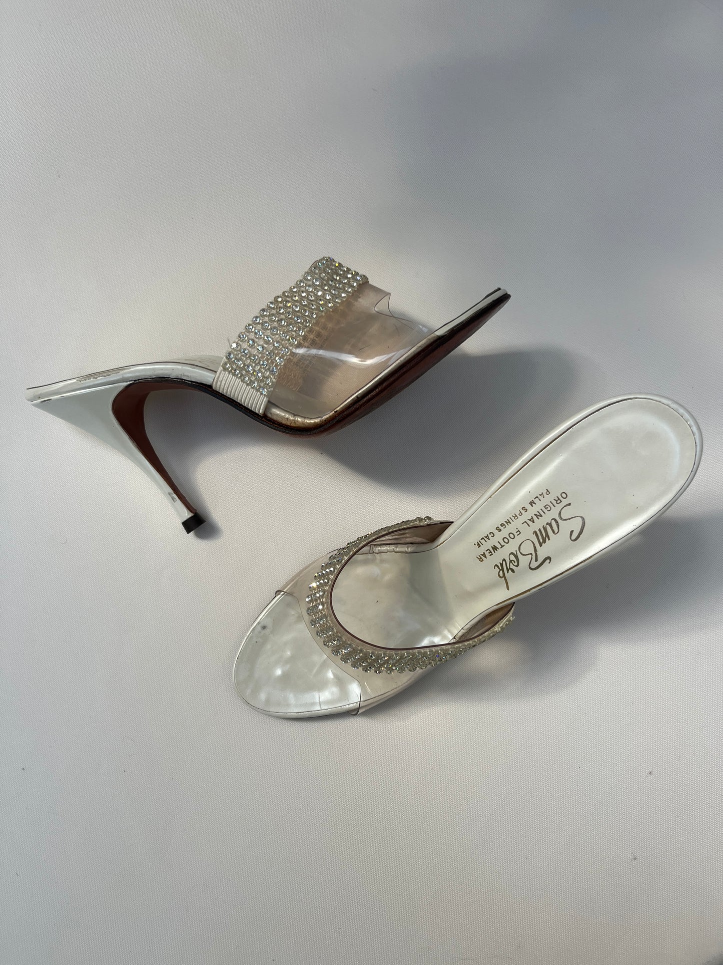 1950s Pin-up Clear Mule Heels