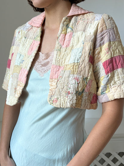 1940s *rare* Antique Patchwork Bed Jacket