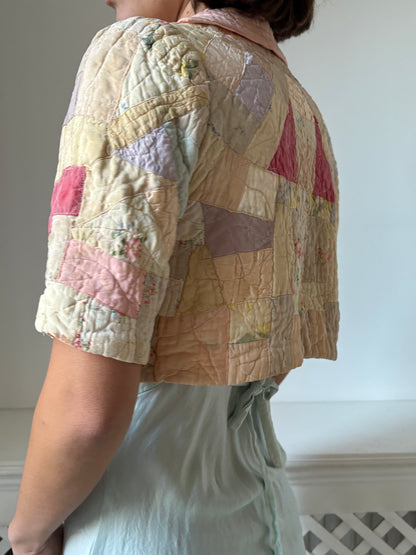 1940s *rare* Antique Patchwork Bed Jacket