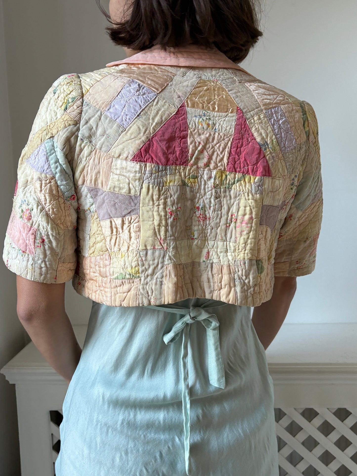 1940s *rare* Antique Patchwork Bed Jacket