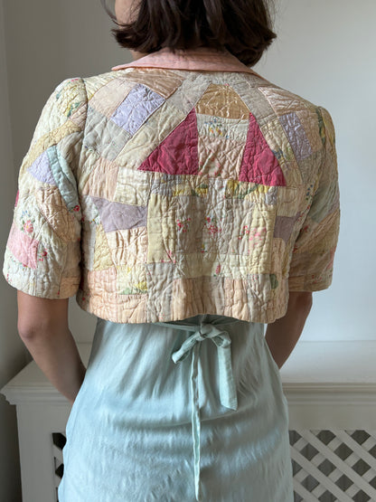 1940s *rare* Antique Patchwork Bed Jacket