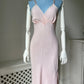 1940s Pink Midi Pink Slip with Crossover Bust