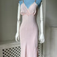 1940s Pink Midi Pink Slip with Crossover Bust