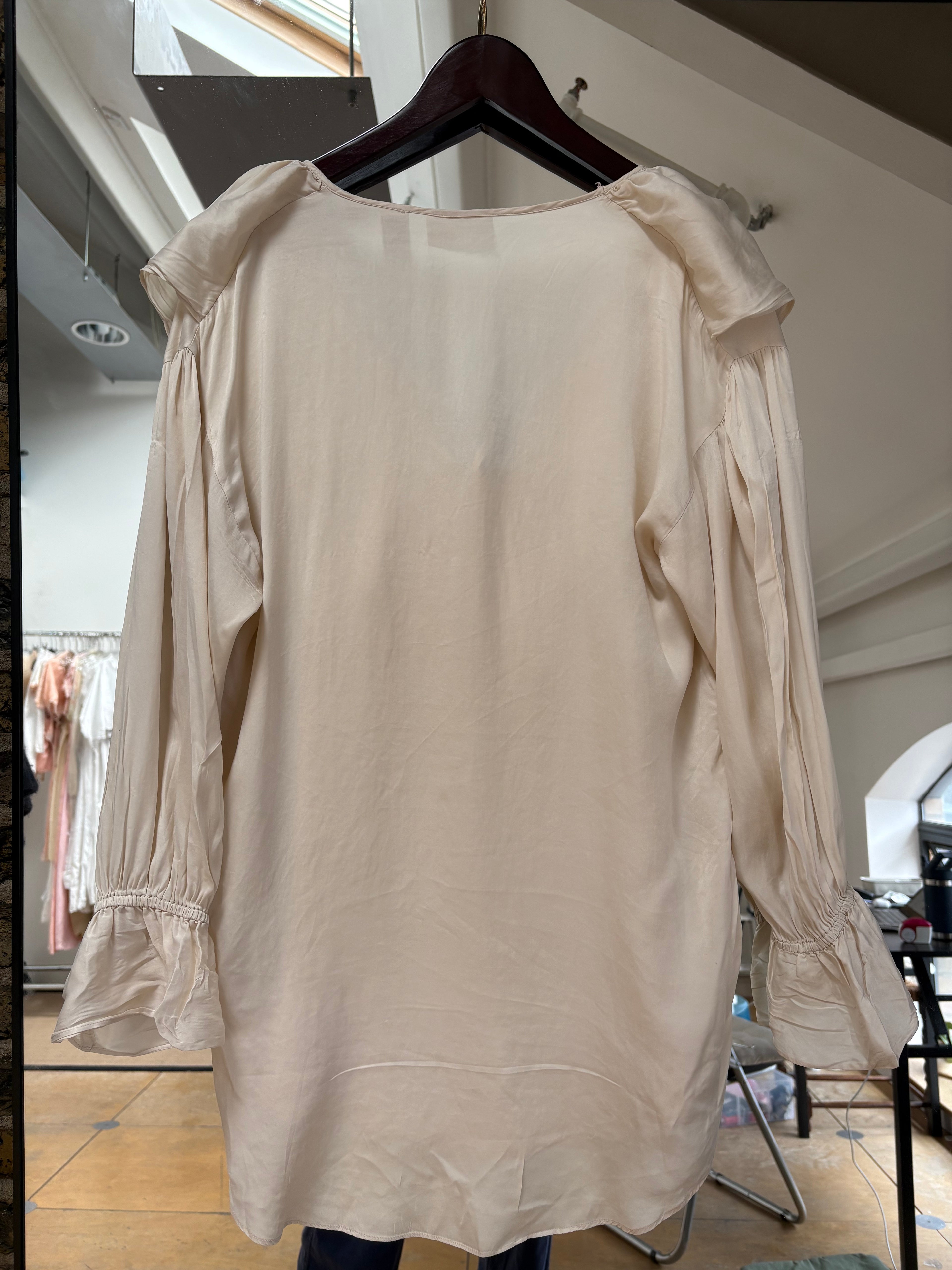 2000s Silk Ruffle Blouse