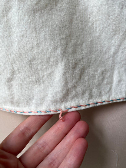 1940s Hand Embroidered Cotton Bed Jacket