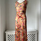 1930s Silk Chiffon Floral Dress Set
