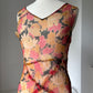 1930s Silk Chiffon Floral Dress Set