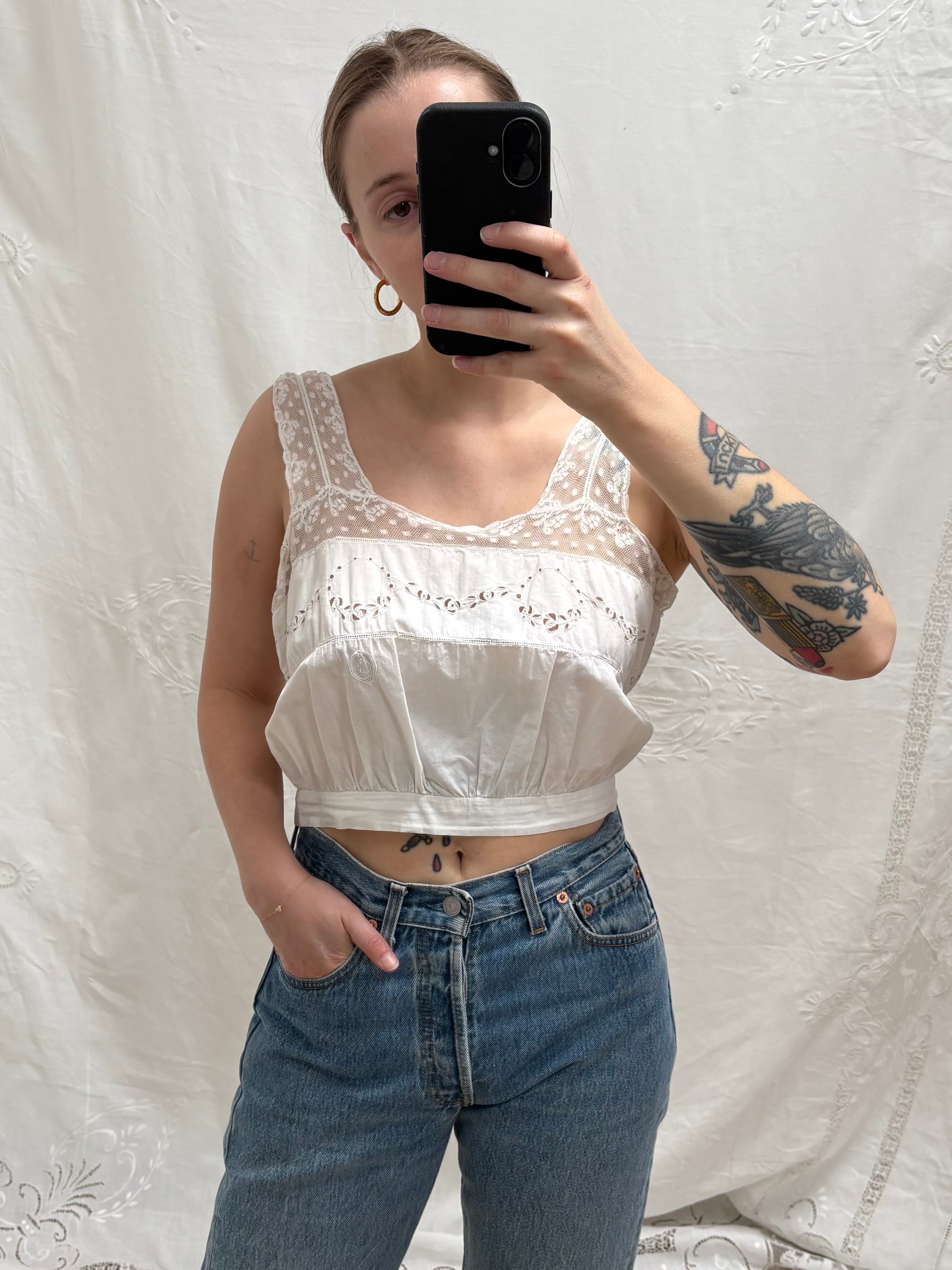 1910s Pure Cotton Corset Cover