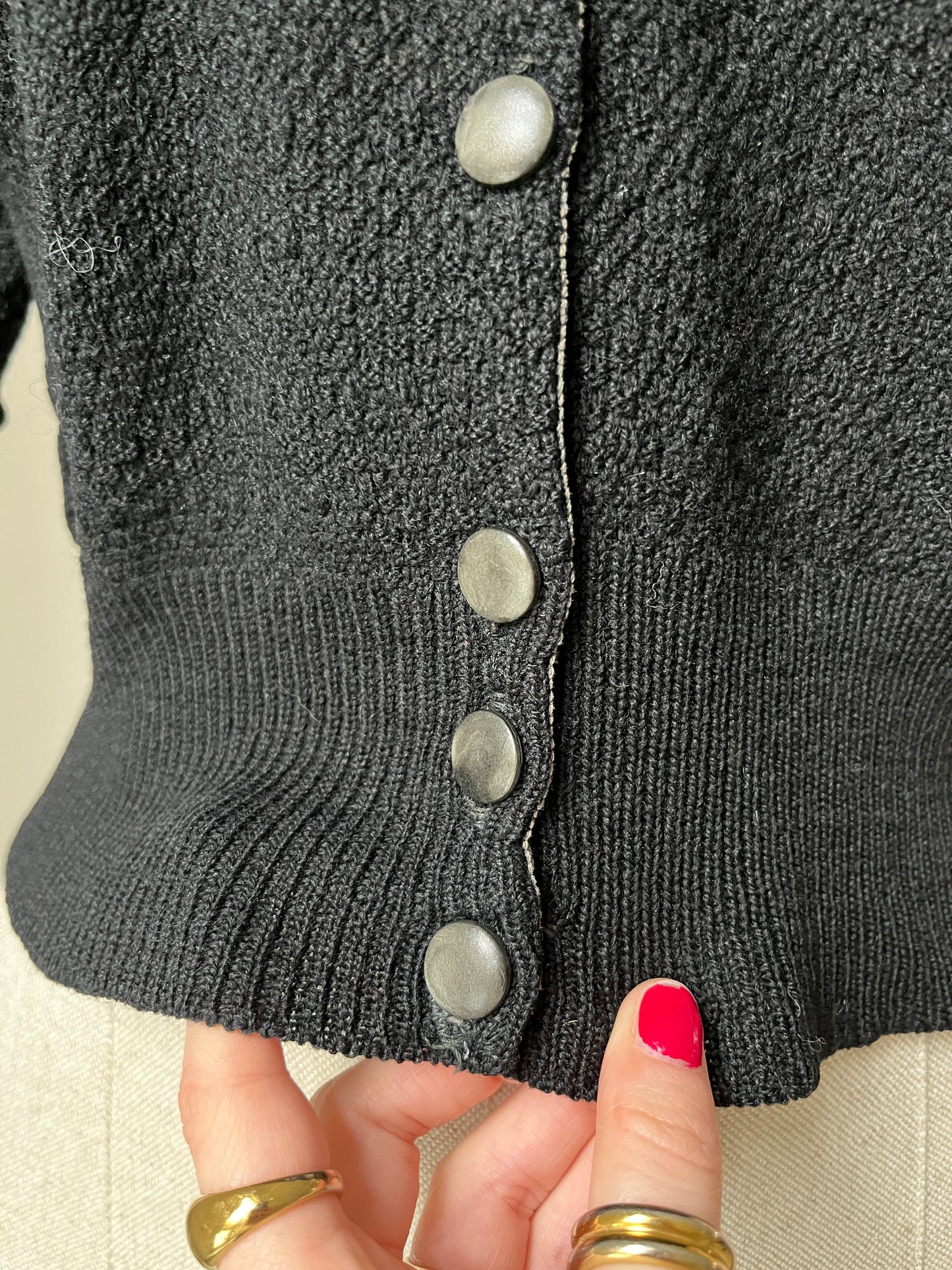 1950s Black Cropped Cardigan