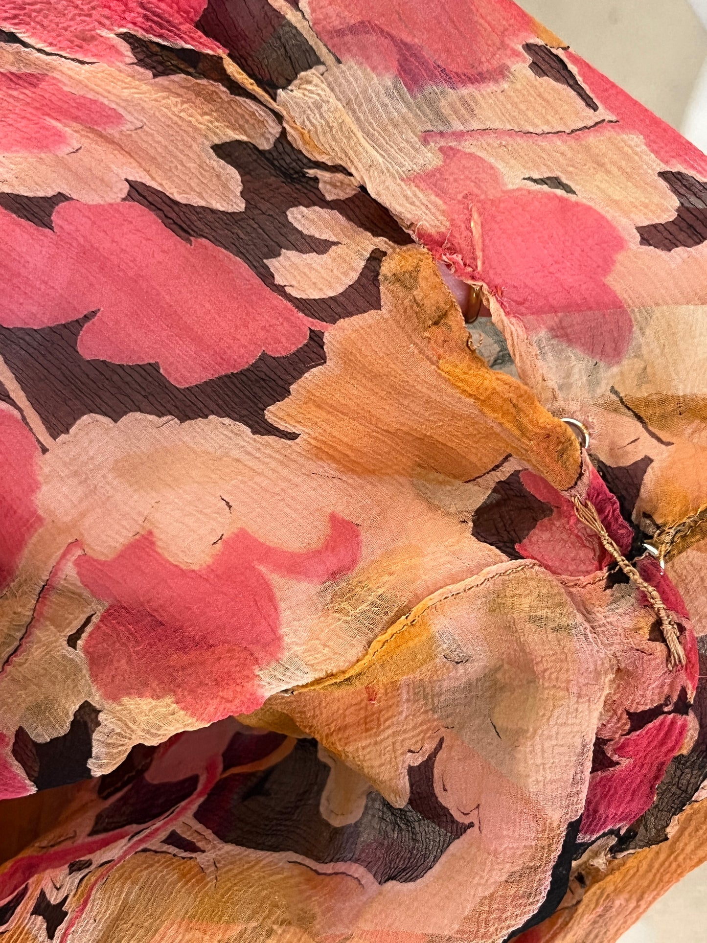 1930s Silk Chiffon Floral Dress Set