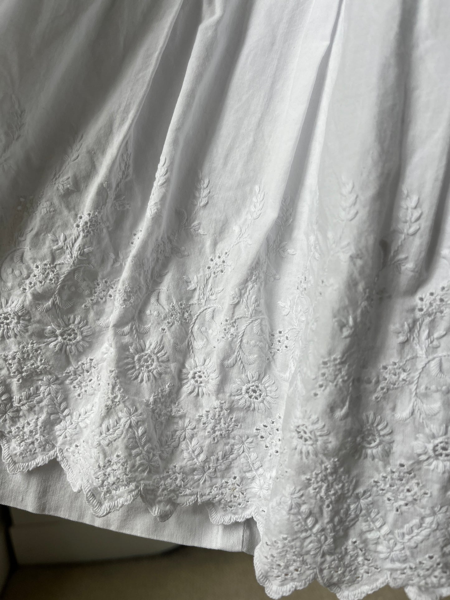 1910s Cotton Petticoat Underskirt with Frill