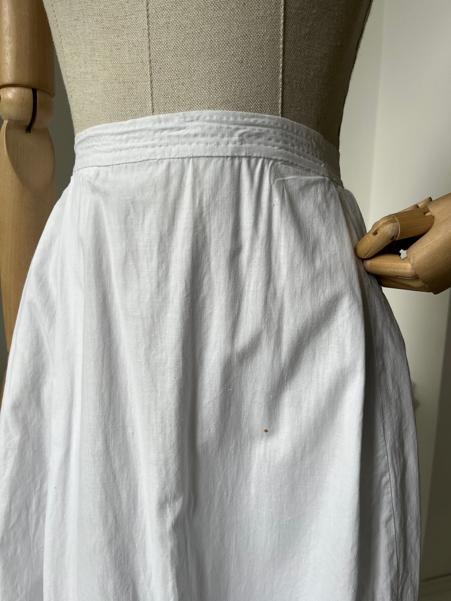 1910s Cotton Petticoat Underskirt with Frill