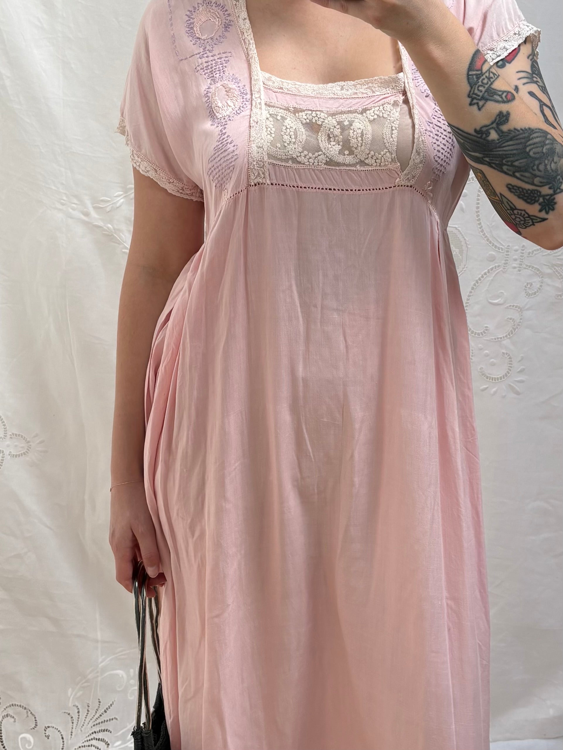 1920s Pure Cotton Nursing Nightdress
