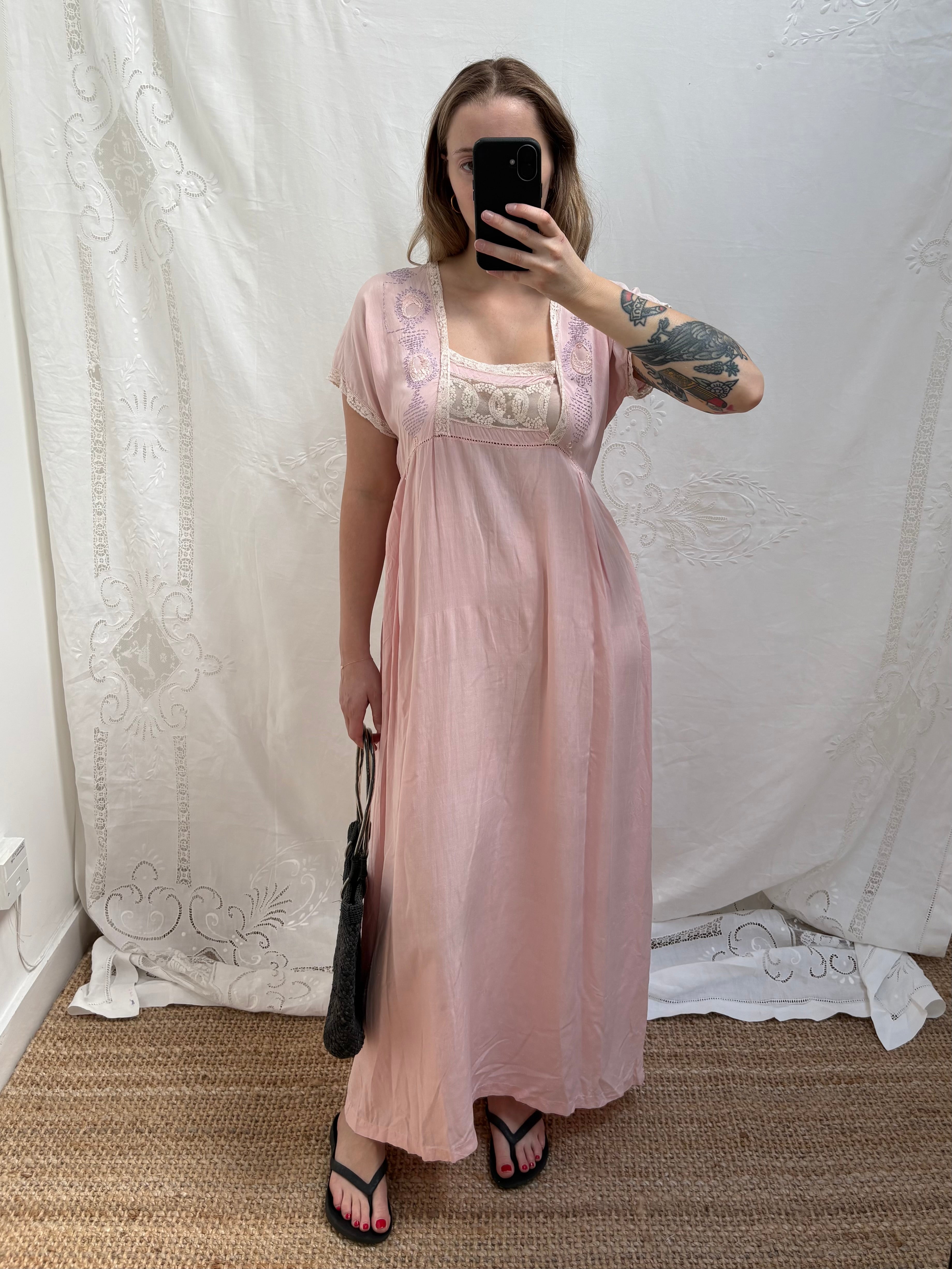1920s Pure Cotton Nursing Nightdress
