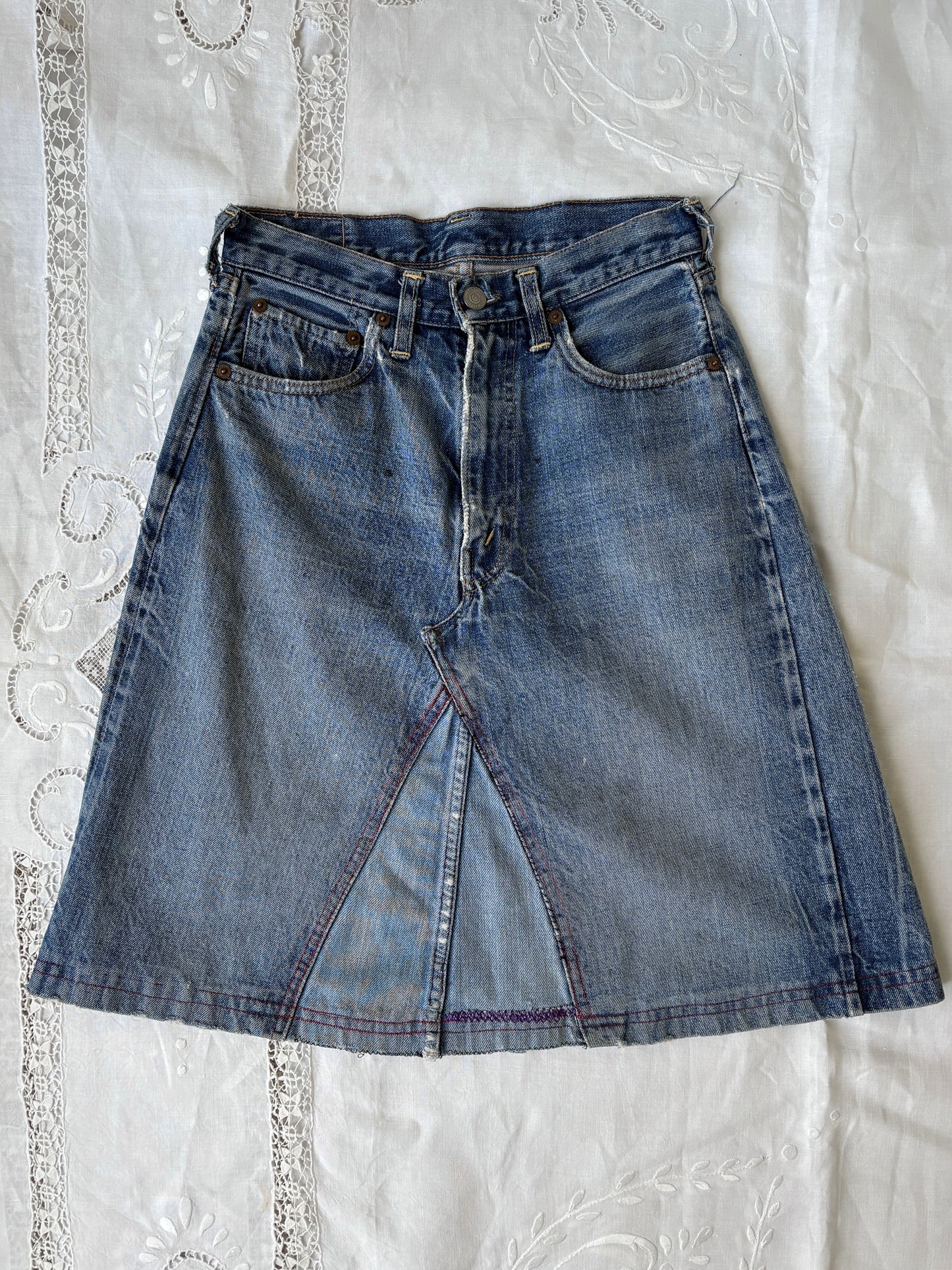 1950s 1960s *rare* Selvedge Big E Levi Jeans turned Skirt