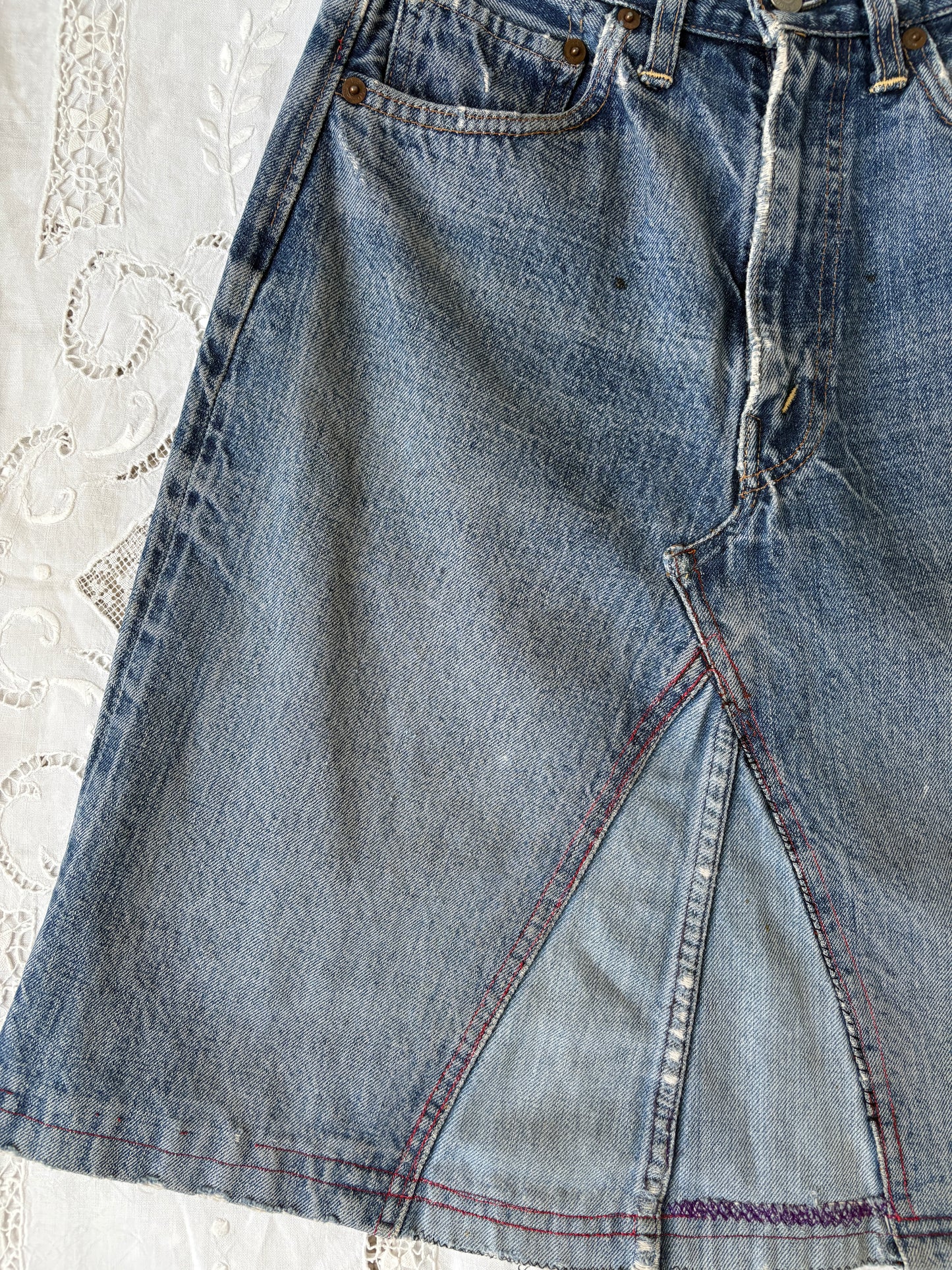 1950s 1960s *rare* Selvedge Big E Levi Jeans turned Skirt