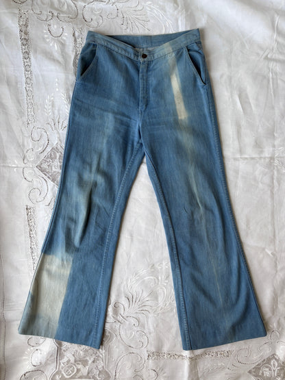 1970s Bleached Bell Bottom Jeans