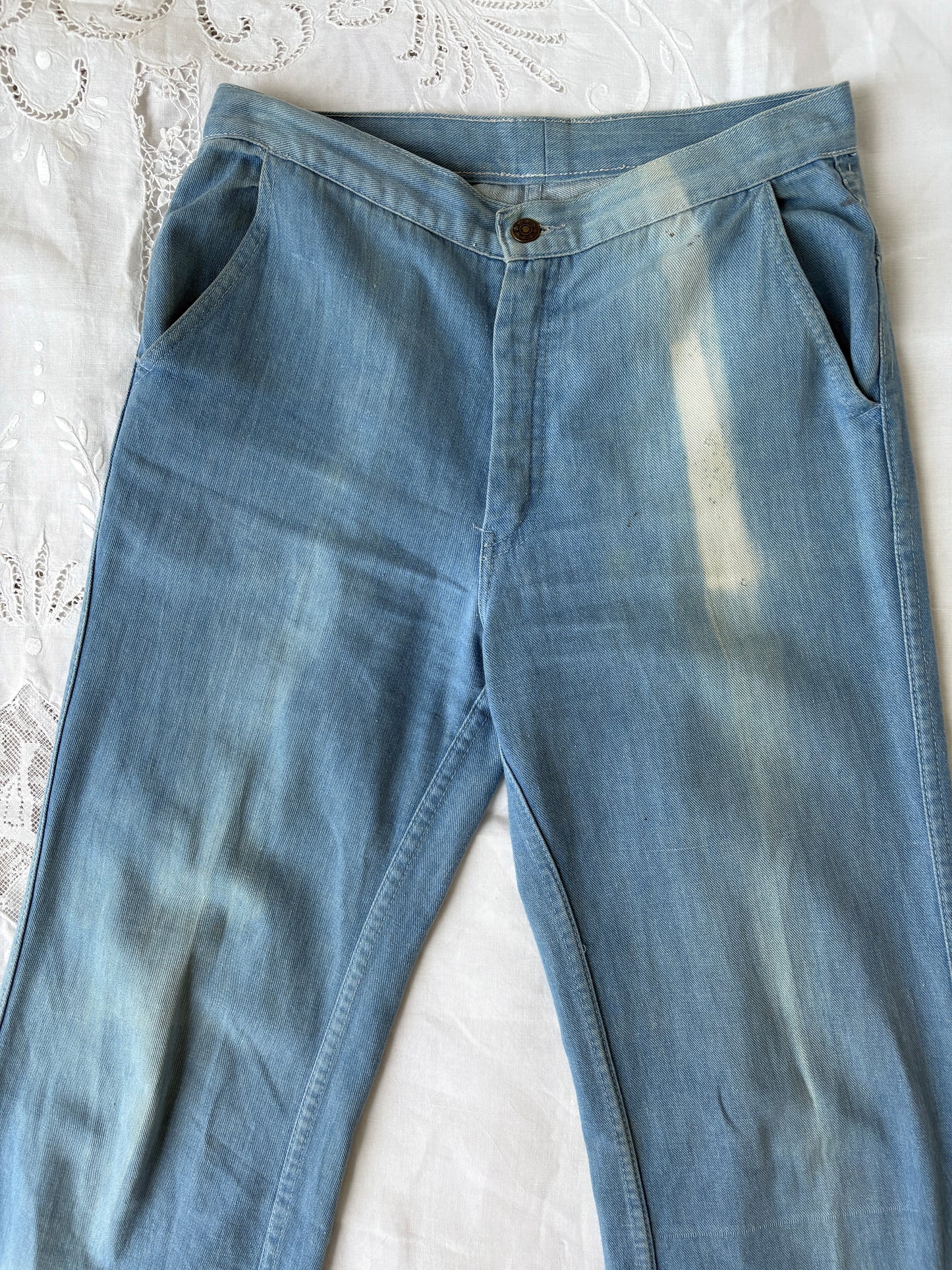 1970s Bleached Bell Bottom Jeans