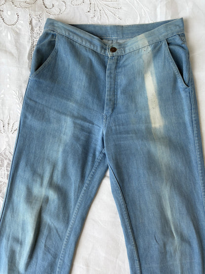 1970s Bleached Bell Bottom Jeans