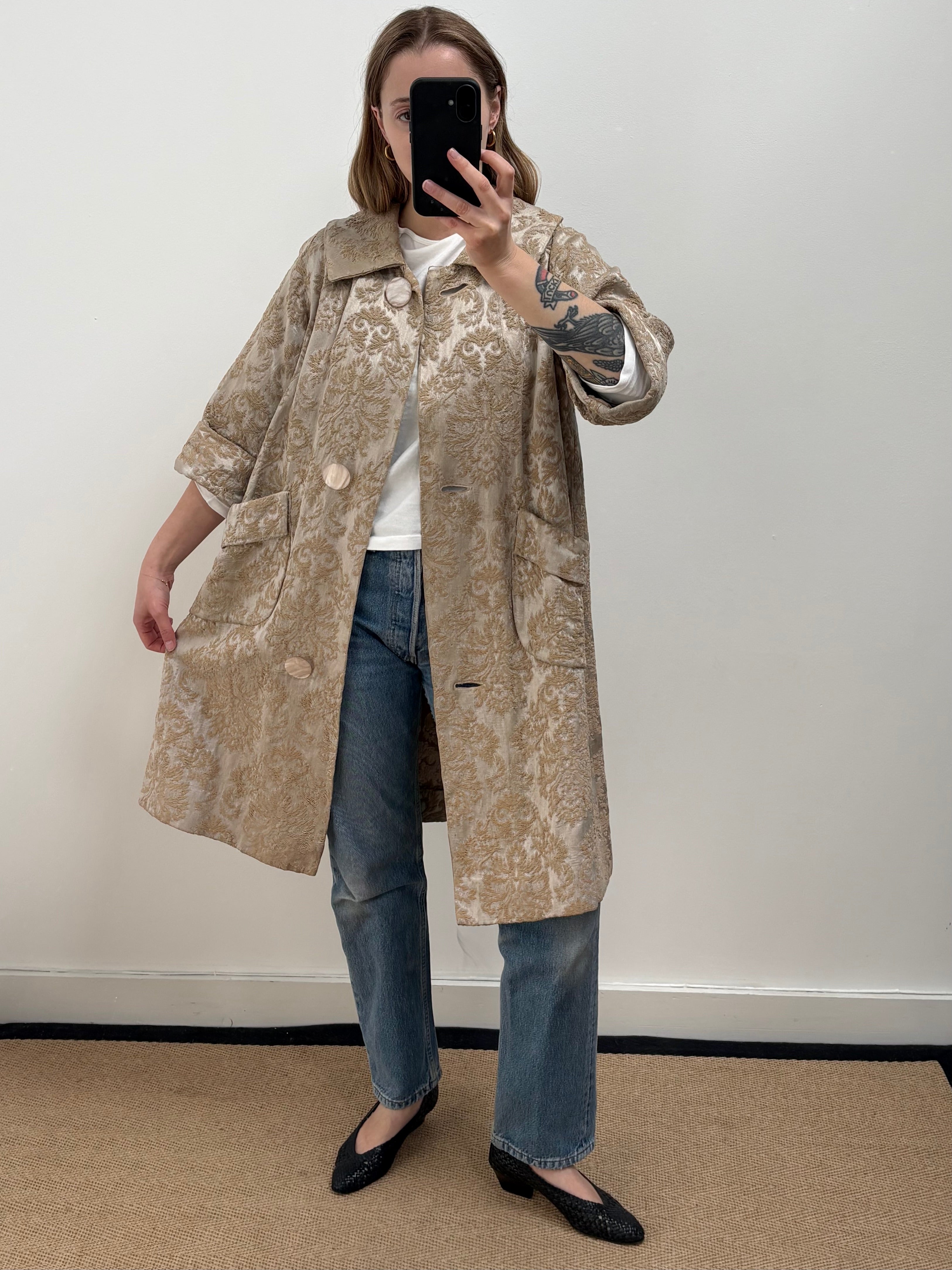 1960s Brocade Evening Coat