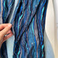 1970s Blue Striped Silk Scarf