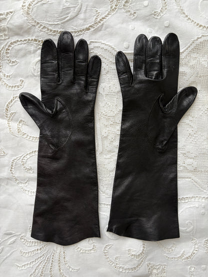 1960s Black Leather Gloves