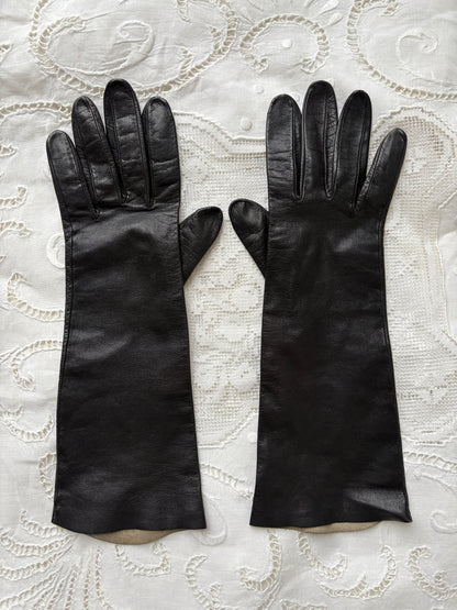 1960s Black Leather Gloves
