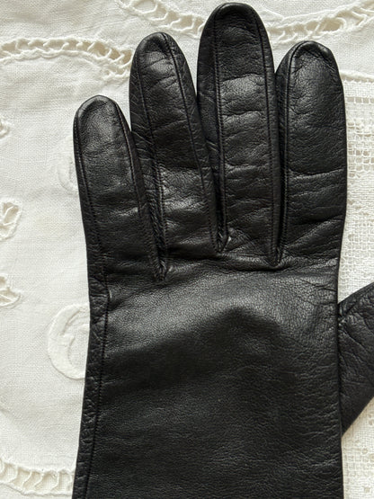 1960s Black Leather Gloves