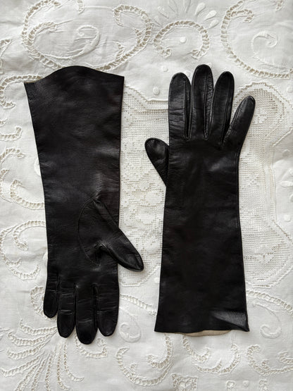 1960s Black Leather Gloves