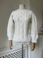 1980s White Hand Knitted Cable Knit Sweater