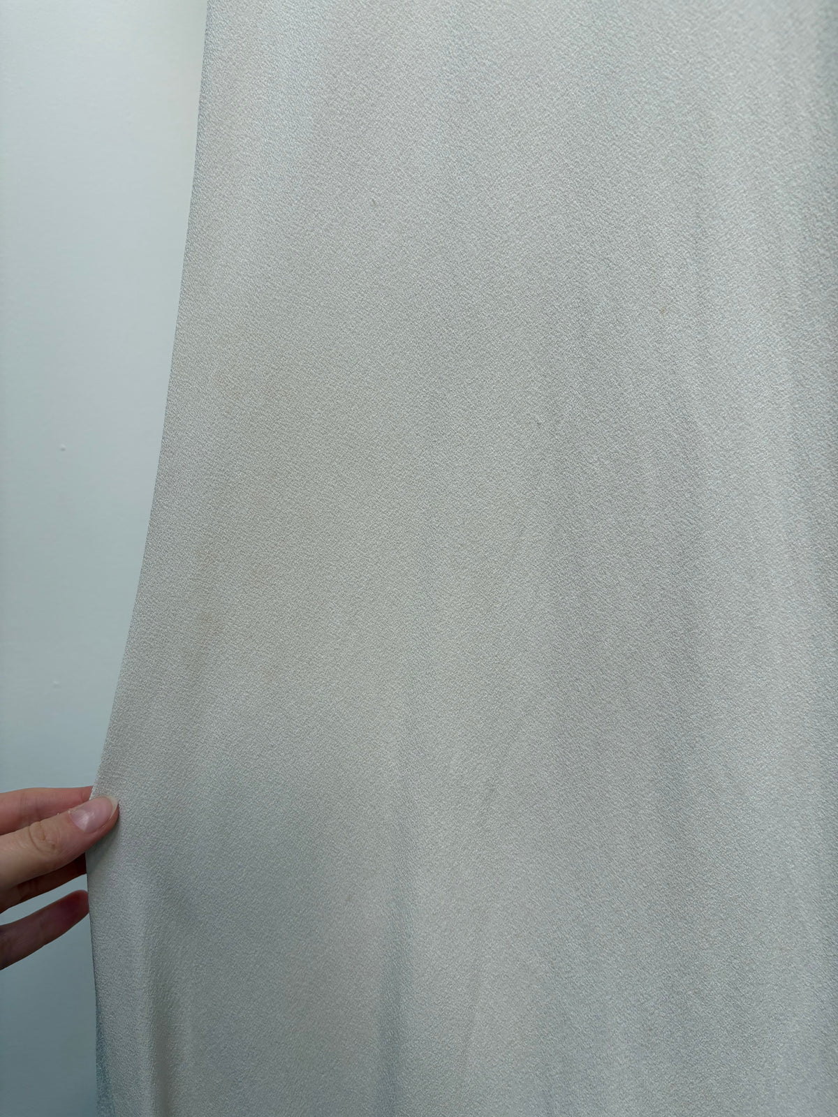 1930s Grey Toned Ivory Crepe Bias Cut Dress