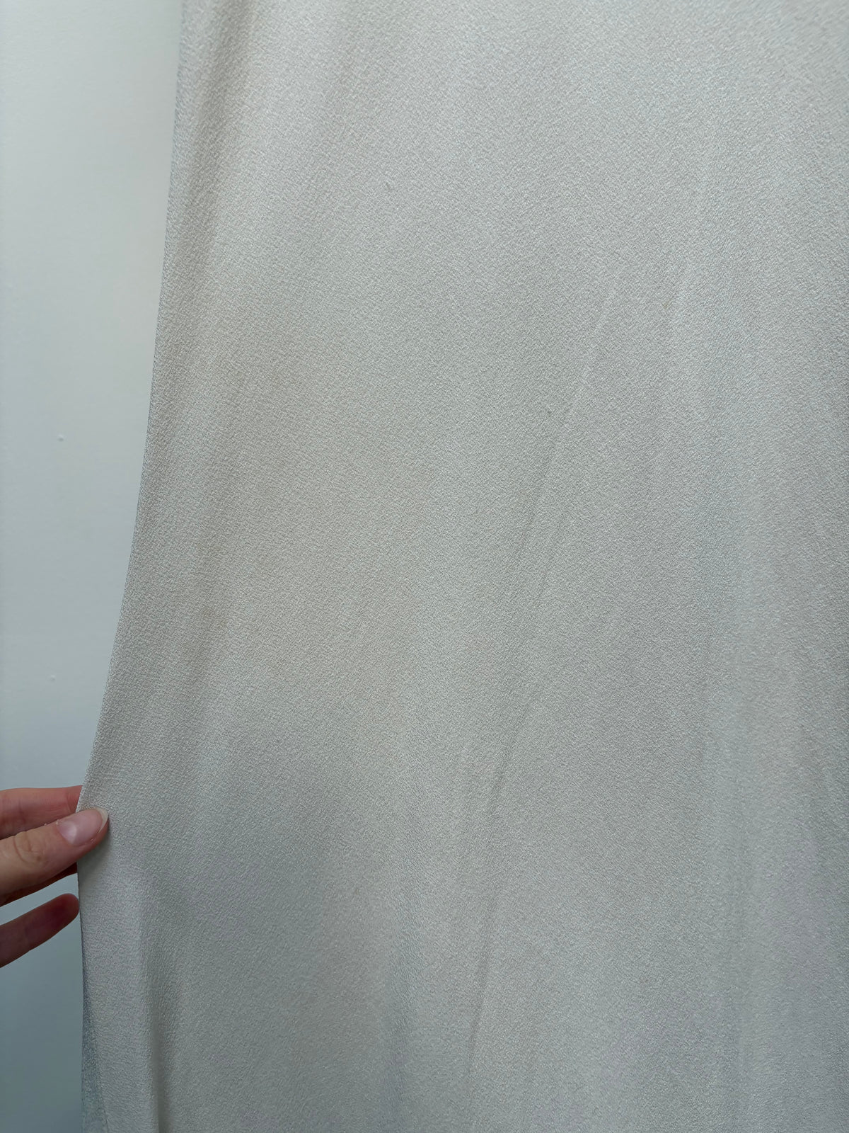 1930s Grey Toned Ivory Crepe Bias Cut Dress