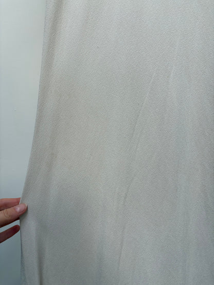 1930s Grey Toned Ivory Crepe Bias Cut Dress