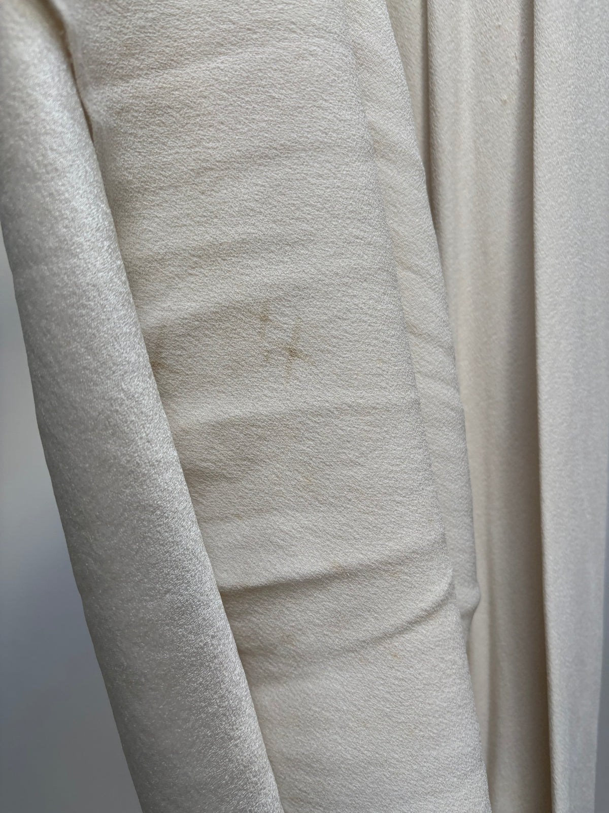 1930s Grey Toned Ivory Crepe Bias Cut Dress