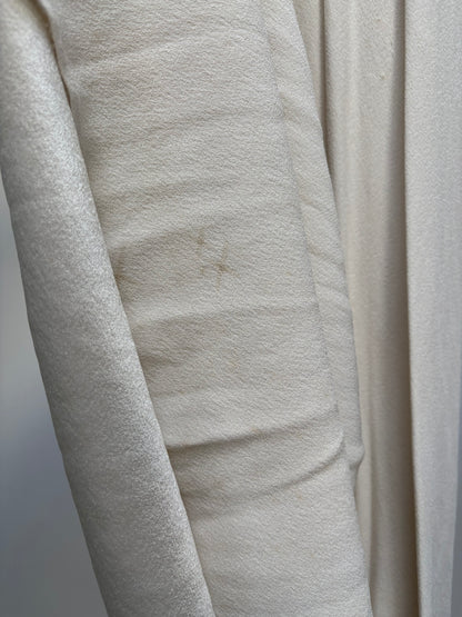 1930s Grey Toned Ivory Crepe Bias Cut Dress
