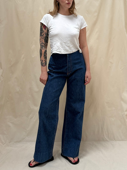 1970s 'Maverick' High-Waisted Wide Leg Jeans