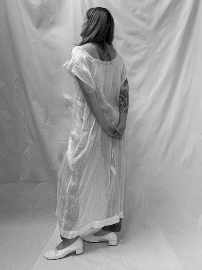 1900s Pure Cotton Sheer Dress (wounded)