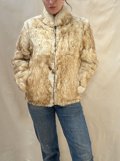 1970s 'Split End Ltd' Rabbit Fur Bomber Jacket