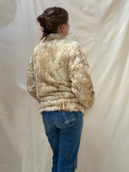 1970s 'Split End Ltd' Rabbit Fur Bomber Jacket