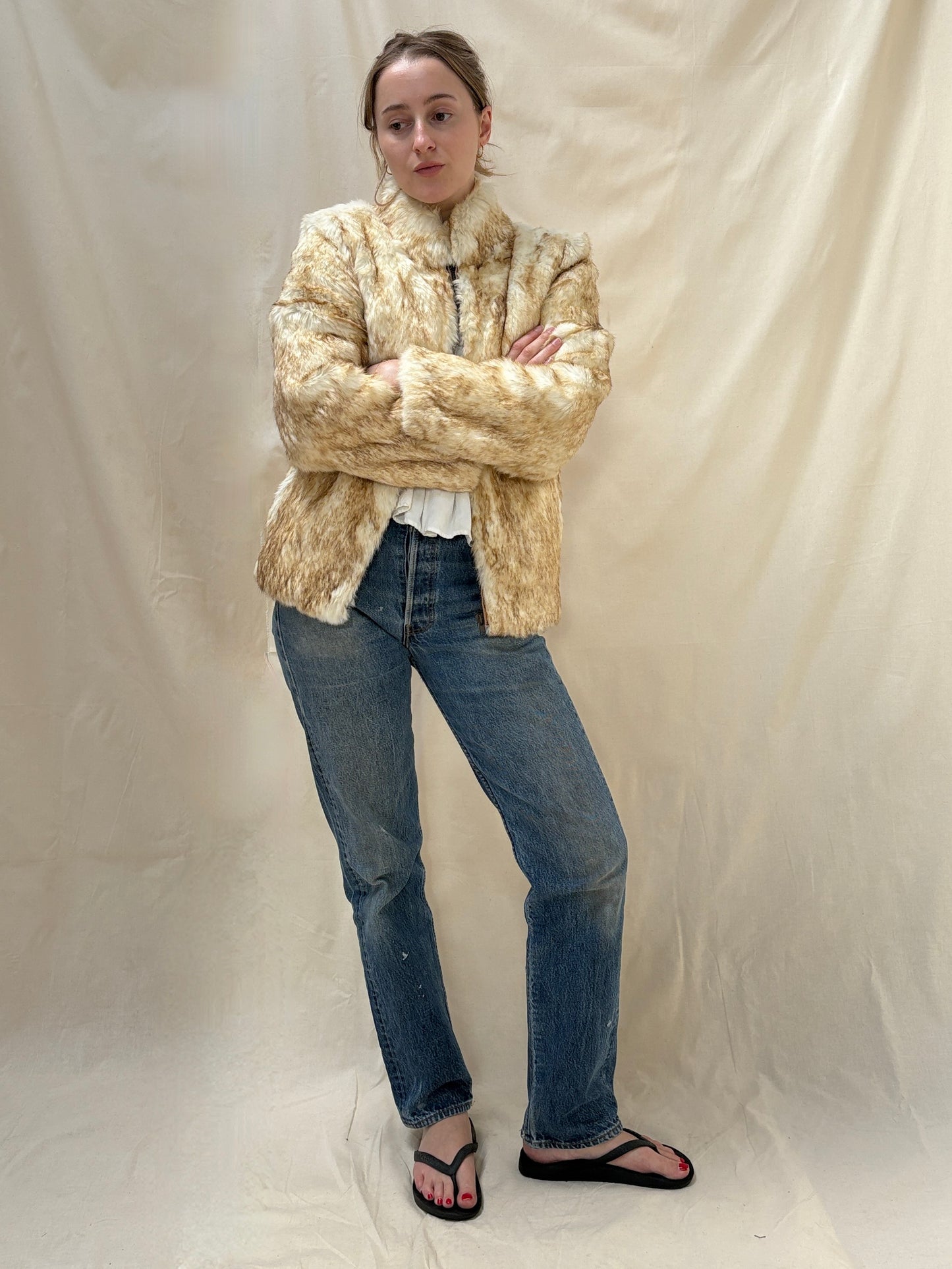 1970s 'Split End Ltd' Rabbit Fur Bomber Jacket