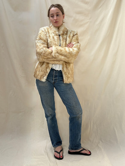 1970s 'Split End Ltd' Rabbit Fur Bomber Jacket