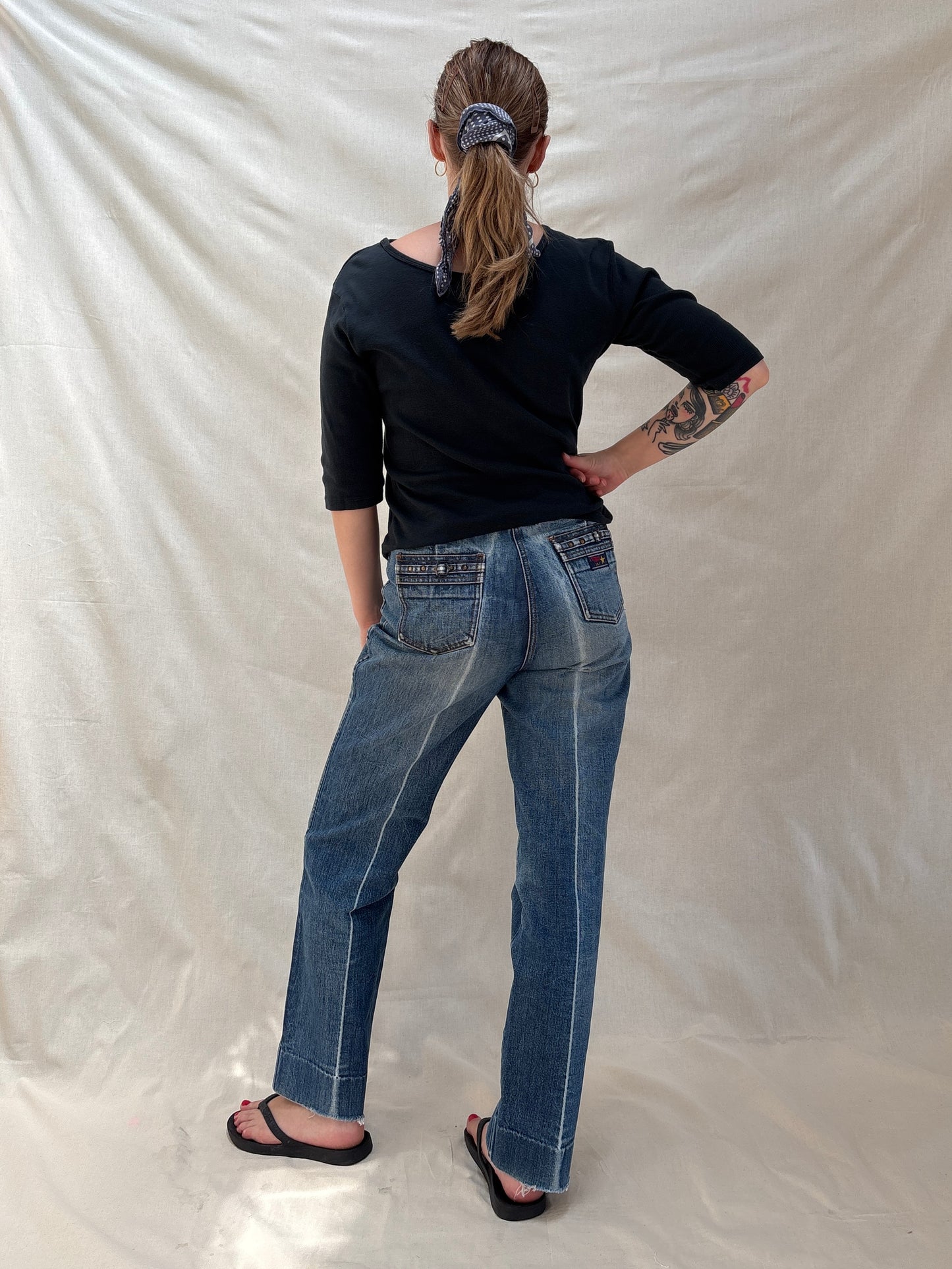 1970s 'Easy' Jeans with Press Crease Legs
