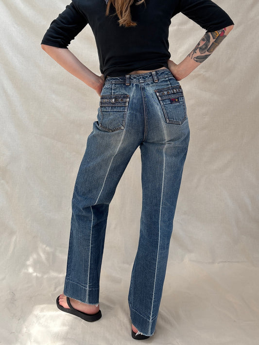 1970s 'Easy' Jeans with Press Crease Legs