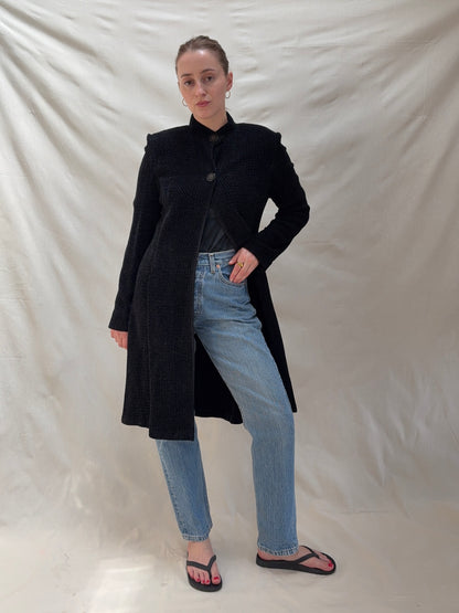 2000s High Neck Longline Jacket / Knit