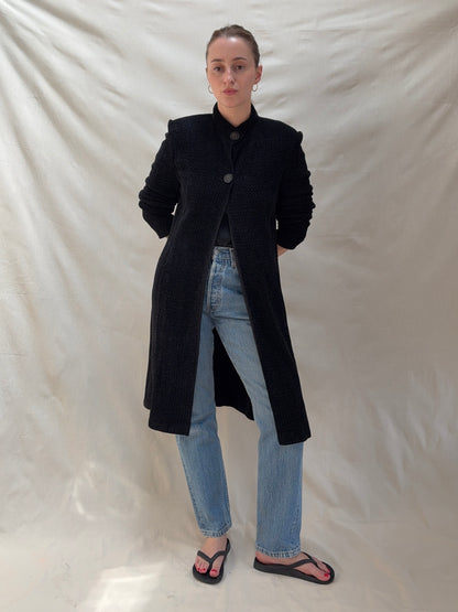 2000s High Neck Longline Jacket / Knit