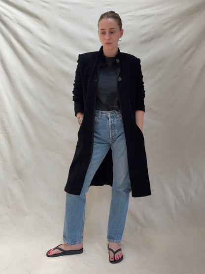 2000s High Neck Longline Jacket / Knit