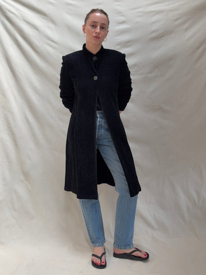 2000s High Neck Longline Jacket / Knit